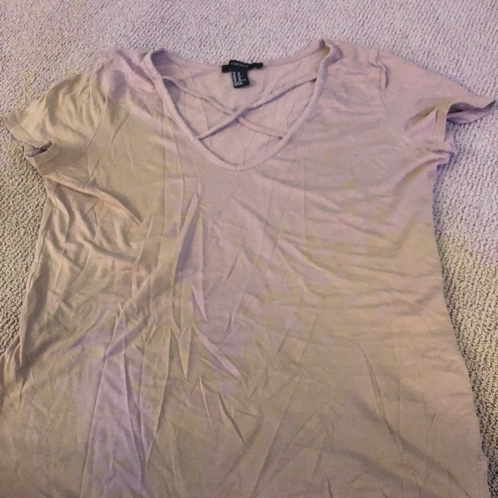tan crossed shirt